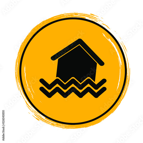 flood sign on white background