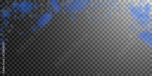 Dark blue flower petals falling down. Uncommon rom
