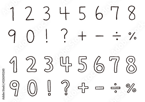 手描きのシンプルな数字