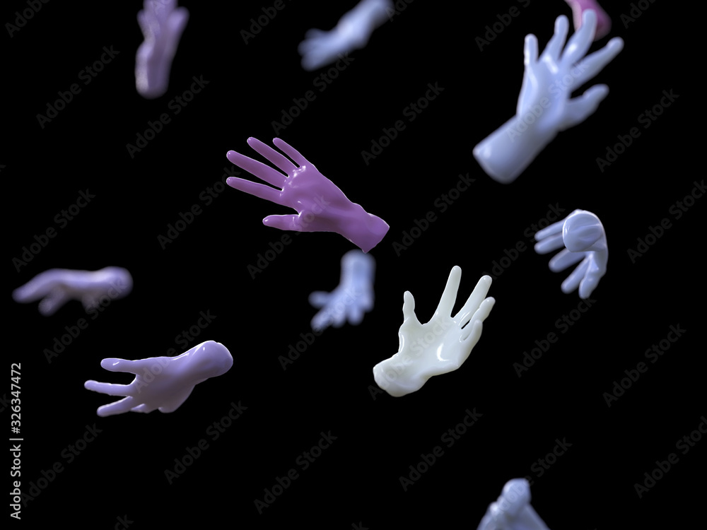 Obraz premium falling artificial human hands