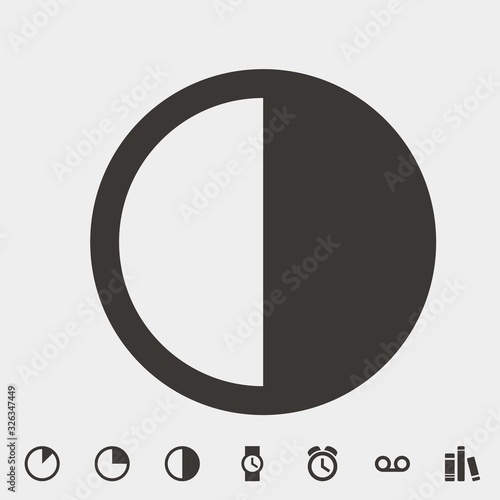 semi circle icon vector illustration and symbol for website and graphic design