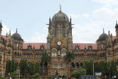 8 Sept 2019, Mumbai, Maharashtra, India. Chhatrapati Shivaji Maharaj Terminus or Victoria Terminus train station and UNESCO World Heritage Site