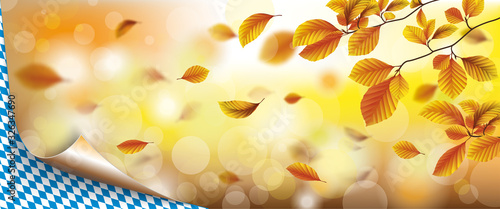 Herbst Banner mit bayerischen Rauten