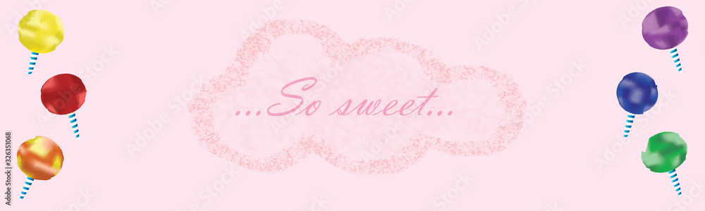 Colorful of Cotton candy pastel jeweltone banner-Pink Colorful of Cotton candy pastel jeweltone banner-Pink