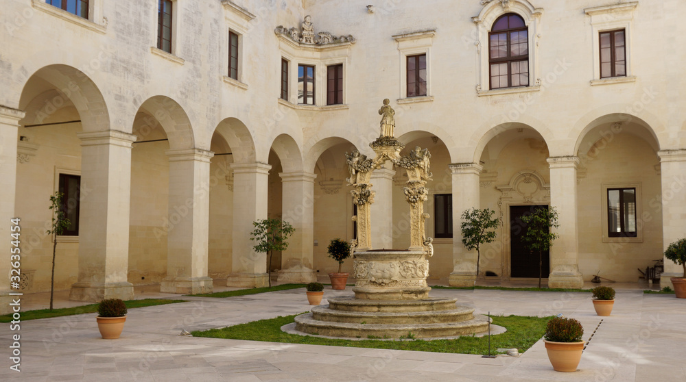 Cloister of the cathederal abbey in Lecce