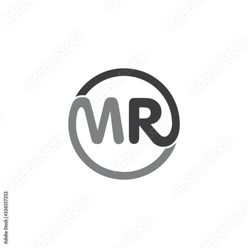 initial letter mr or rm logo vector design
