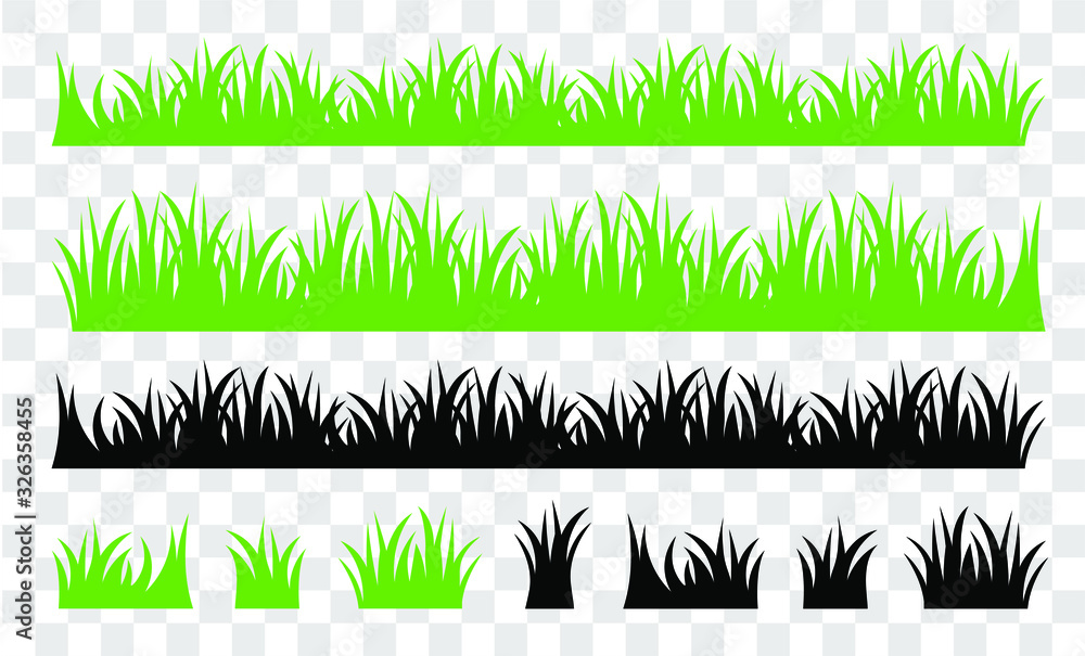 Fototapeta Vector green lawn grass texture illustration: natural, organic, bio, eco label and shape on white background. Ground land pattern.