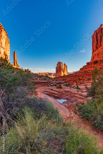 Park Avenue Trailhead view in Arches National Park, Moab, Utah photo