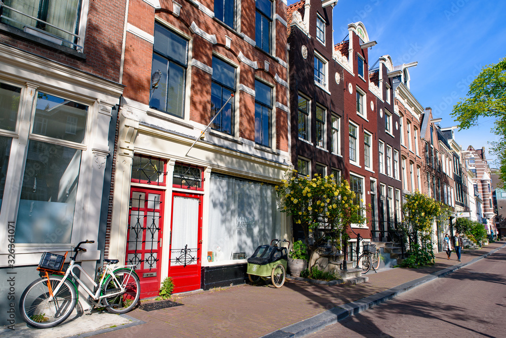 The street view of Amsterdam, Netherlands