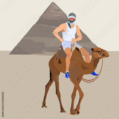 Travel to Egypt Cairo, Giza, vector illustration