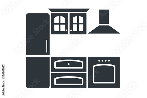 Kitchen furniture icon simple isolated