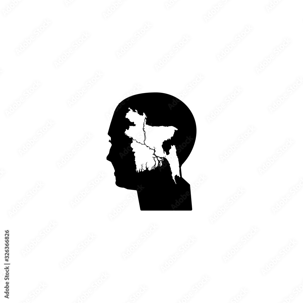 Man profile and map of Bangladesh sign. eps ten Man profile and map of Bangladesh sign. eps ten