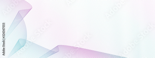 Purple, teal draped net on ripple subtle curves. Abstract vector colored waves. Watermark art line pattern, tech design. White background. Modern dynamic composition, copy space. EPS10 illustration