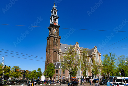 Photography Westerkerk, a church in central Amsterdam, Netherlands