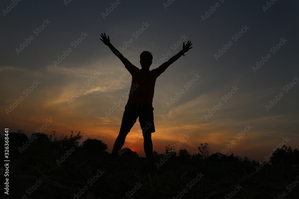 Sunset ,Men watching the sunset Sunset ,Men watching the sunset