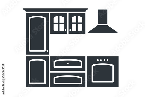 Kitchen furniture icon simple isolated