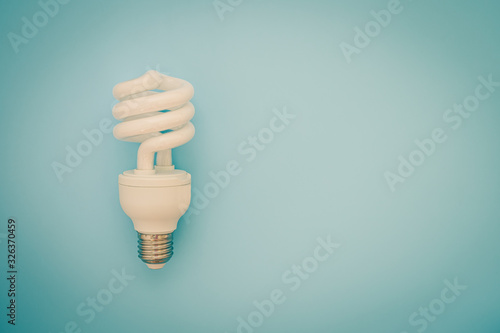 Glowing LED light bulb on b...