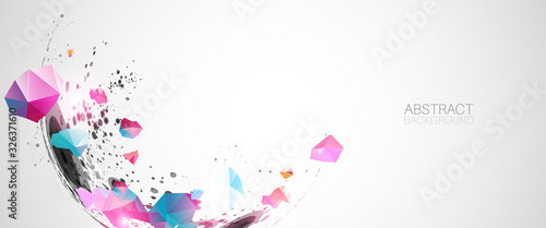 Abstract background  made with half spheres and plexus effect.