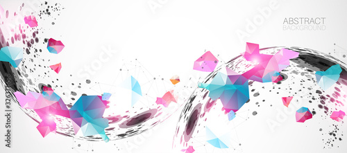 Abstract background  made with half spheres and plexus effect.