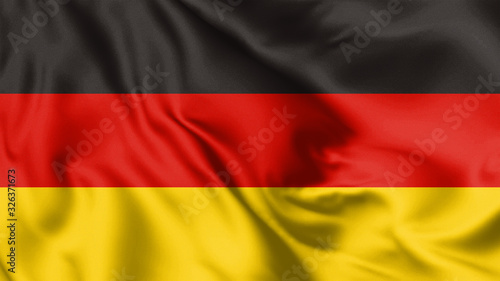 Germany flag blowing in the wind. Background texture. 3d Illustration.