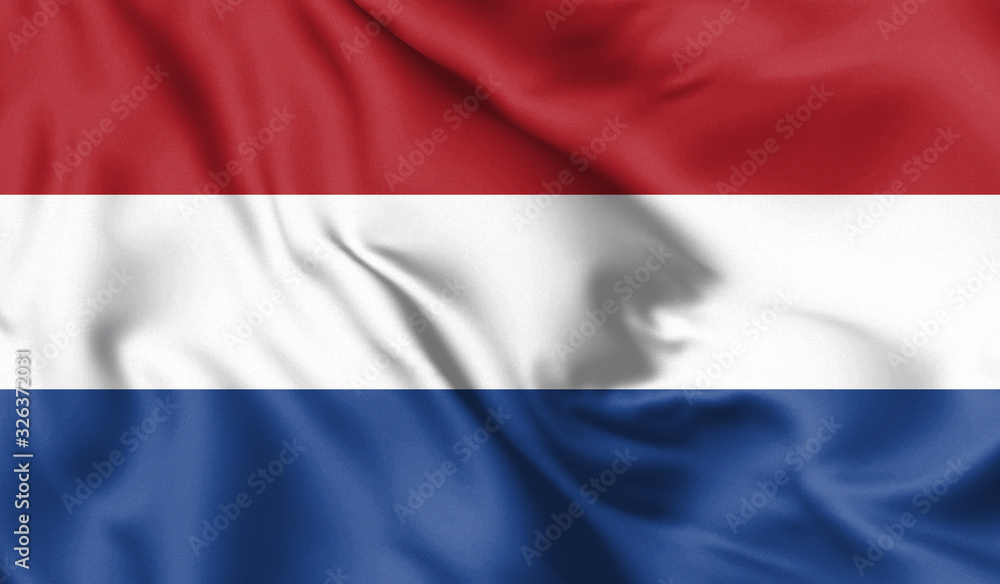 Netherlands flag blowing in the wind. Background texture. 3d illustration. Netherlands flag blowing in the wind. Background texture. 3d illustration.