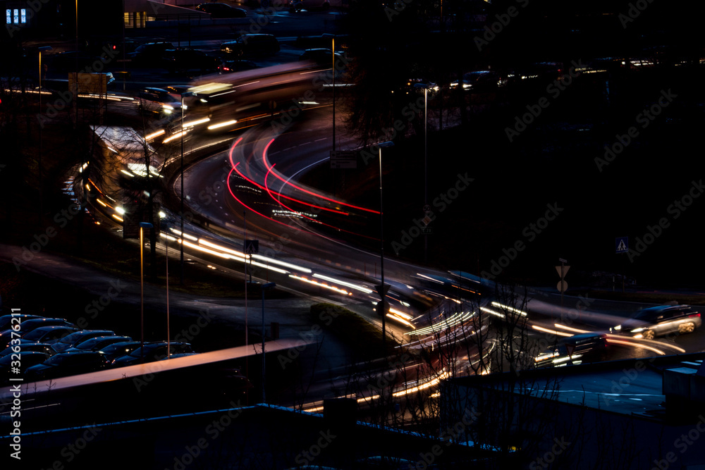 long exposure of road with cars passing long exposure of road with cars passing