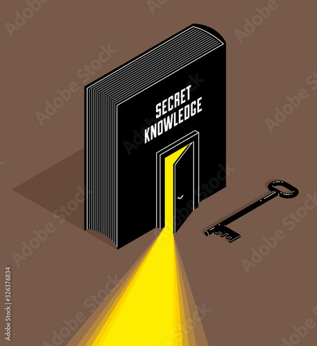Book with half open door an...