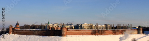 panorama of kremlin in winter, nizhniy novgorod