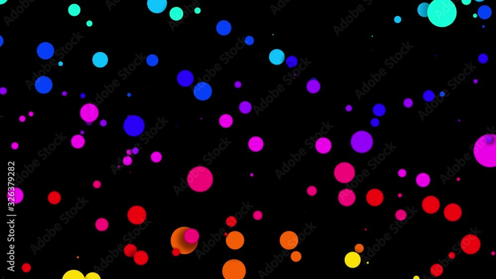 4k looped seamless abstract background, beautiful multi-colored circles in flat style like paint bubbles or dye droplets in water. Luma matte as alpha channel. Particles increase and decrease 2 4k looped seamless abstract background, beautiful multi-colored circles in flat style like paint bubbles or dye droplets in water. Luma matte as alpha channel. Particles increase and decrease 2