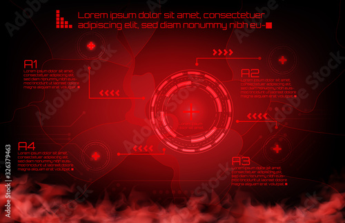 abstract background of red virus spreading and city map background