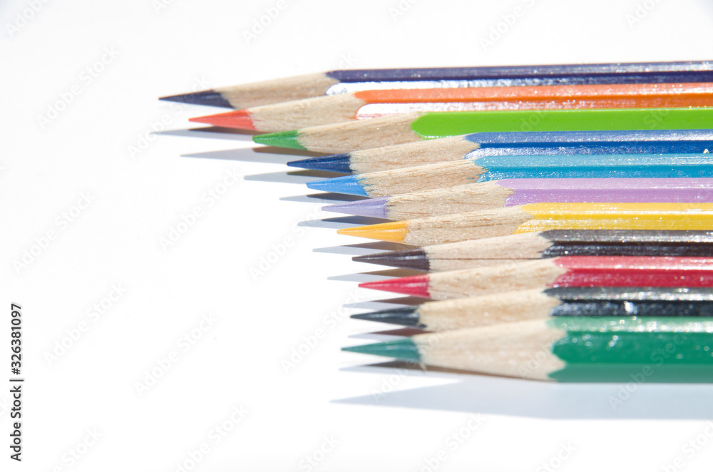 Fototapeta premium Color Pencils with White Background