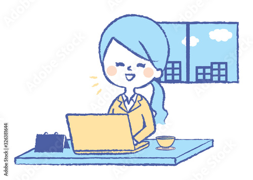 ビジネスシーン　pc　仕事　女性