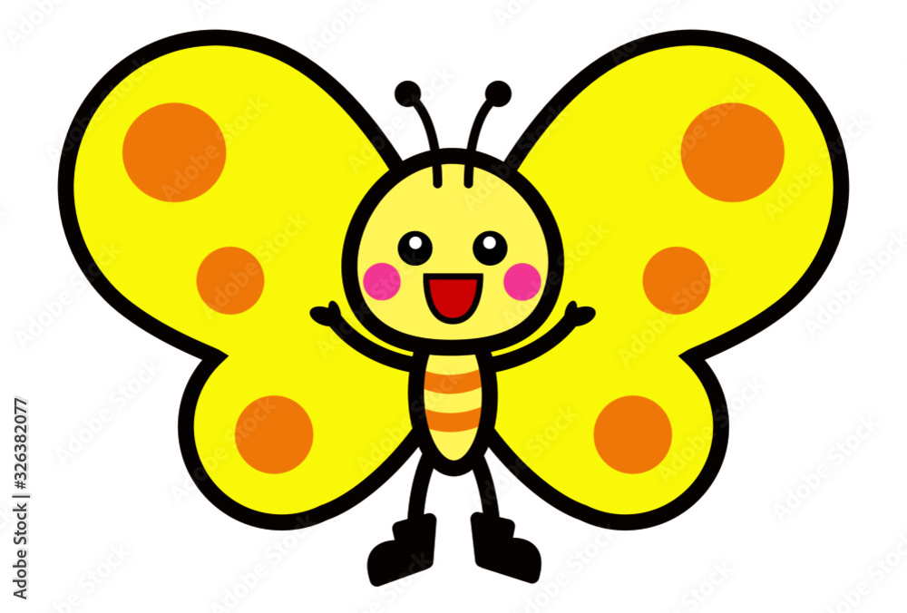 Obraz premium 黄色い蝶のベクターイラスト