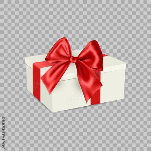 White Gift Box with Ribbon