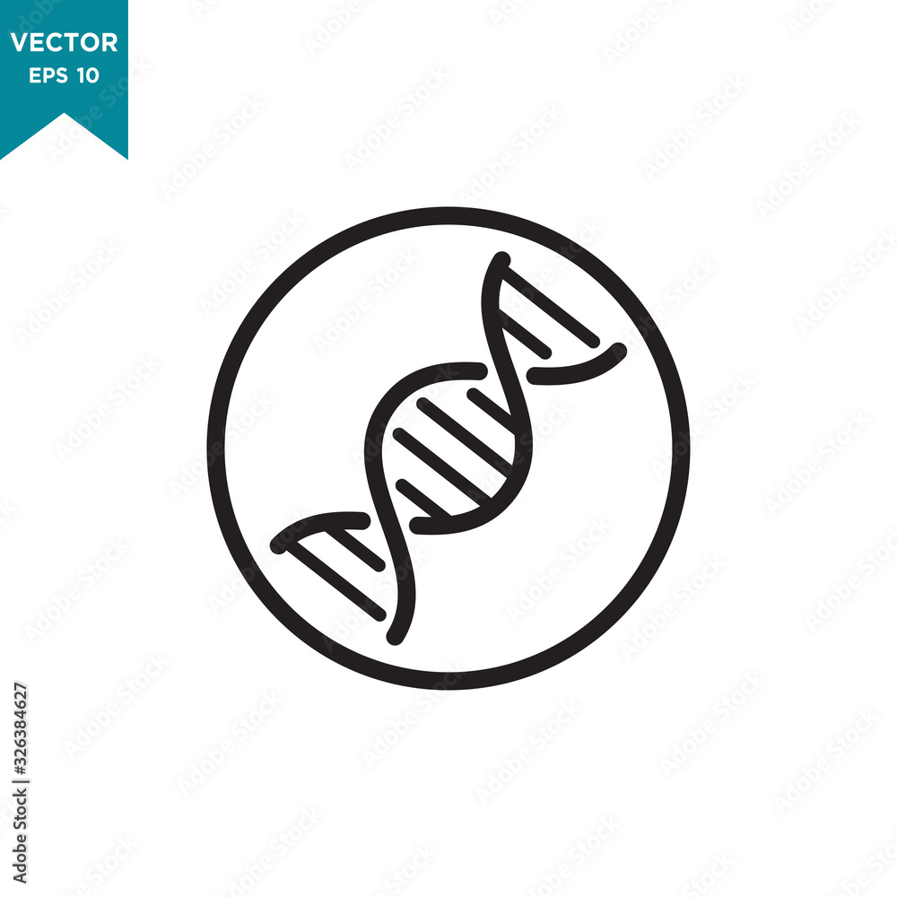 DNA icon in trendy flat design DNA icon in trendy flat design