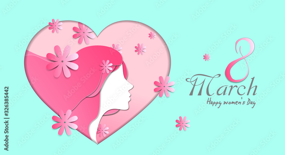 Illustrations of women's day themes can be used as greeting cards or posters.