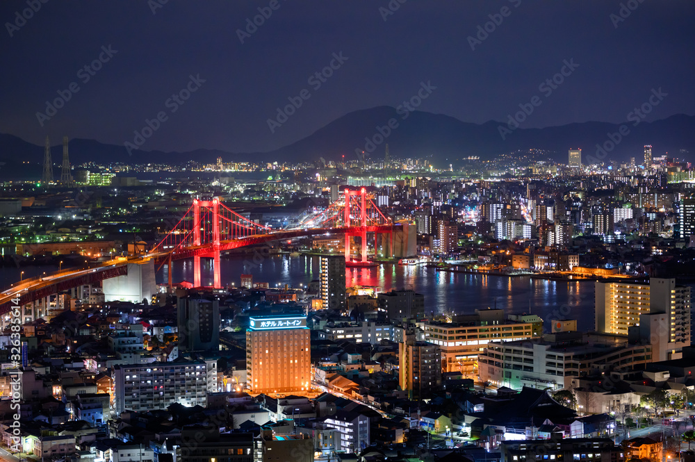 Fototapeta premium 高塔山公園から見る新日本三大夜景【福岡県】