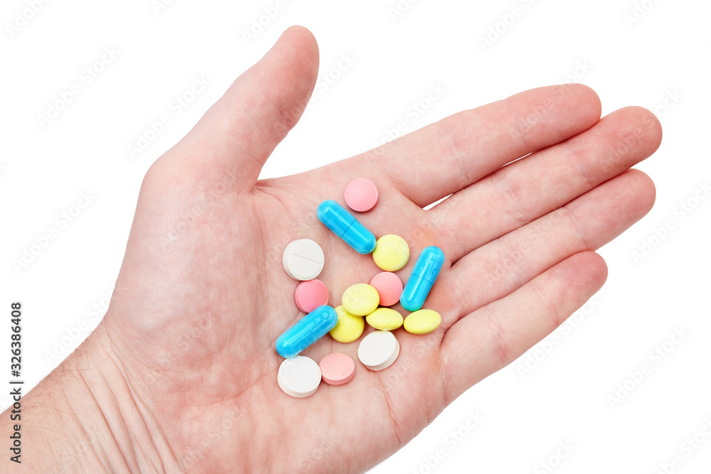 falling tablet isolated on a white background falling tablet isolated on a white background