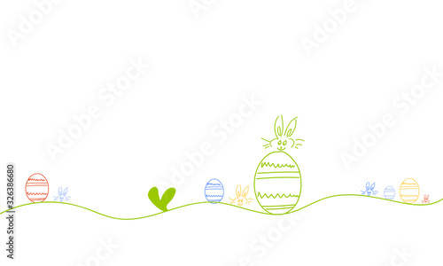 Ostern Band Banner Ostereier Landschaft Welle 