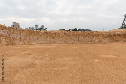 Dirt roadbed background at construction site