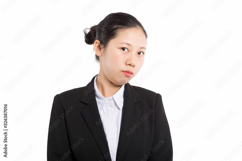 白色背景下各种表情的职业女性 白色背景下各种表情的职业女性
