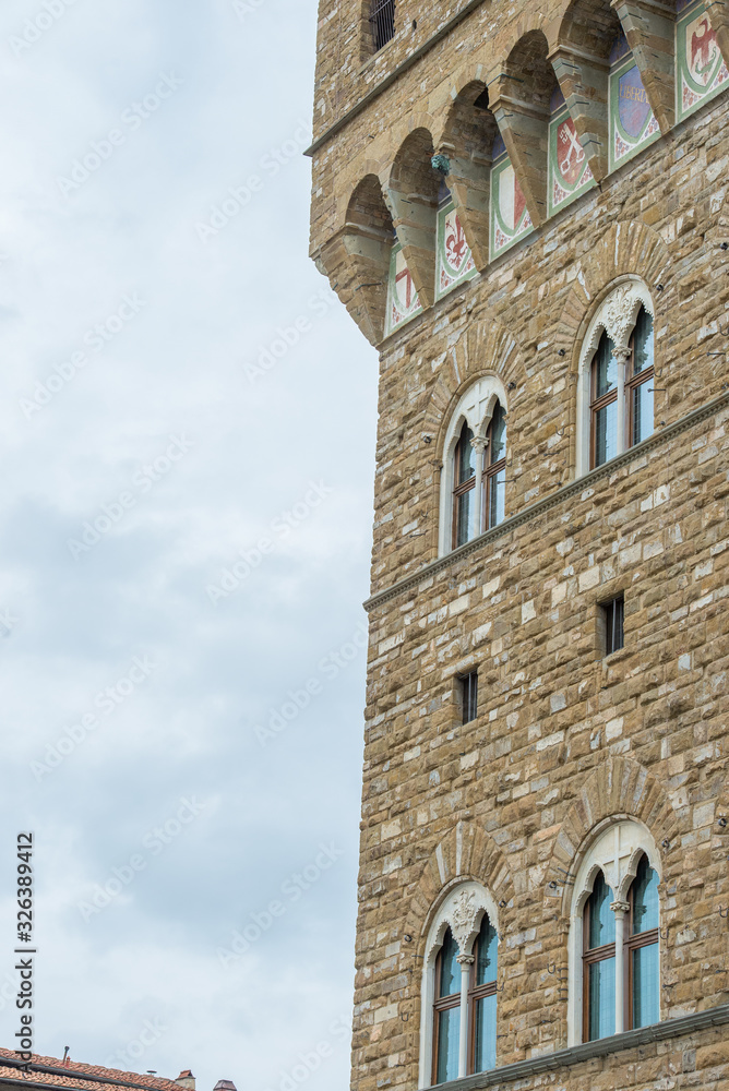 Fototapeta premium Florence, Italy.10.18.2015.The Palazzo Vecchio is located in the Plaza de la SeñoríaFlorence, Italy.10.18.2015.The Palazzo Vecchio is located in the Plaza de la Señoría