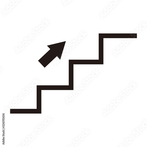 Stairs up vector icon illustration sign