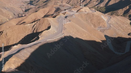 High angle view of the mountain pass called Tichka - South of Morocco photo