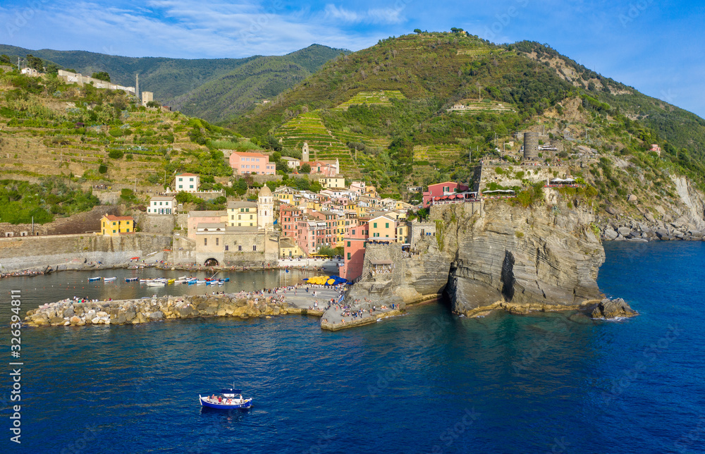 Port of Vernazza, one of the five towns that make up Cinque Terre, Liguria
