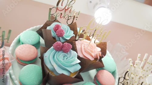 Baby Shower Blue and Pink Cakes