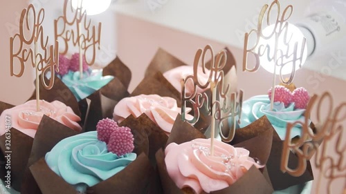 Baby Shower Blue and Pink Cakes