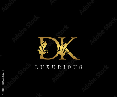 Premium letters D,K and DK logo icon vector design. Luxury decorative logotype. Print monogram initials stamp.
