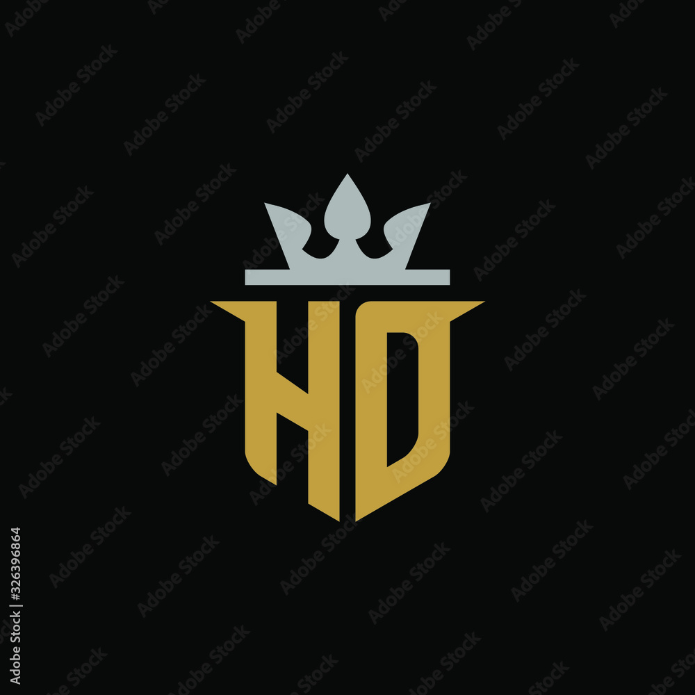 Initial Letter HD with Shield King Logo Design Initial Letter HD with Shield King Logo Design