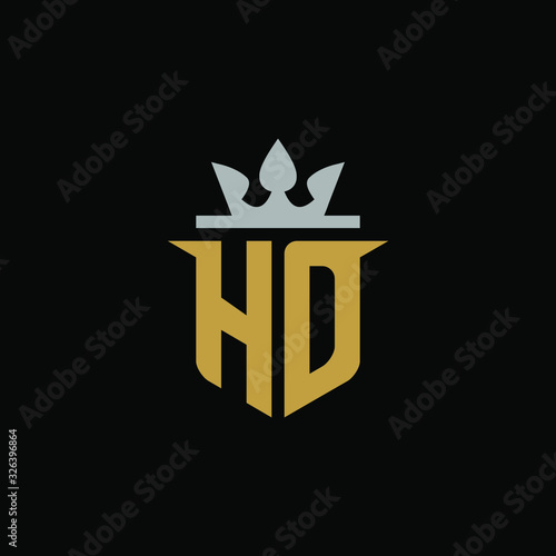 	 Initial Letter HD with Shield King Logo Design	